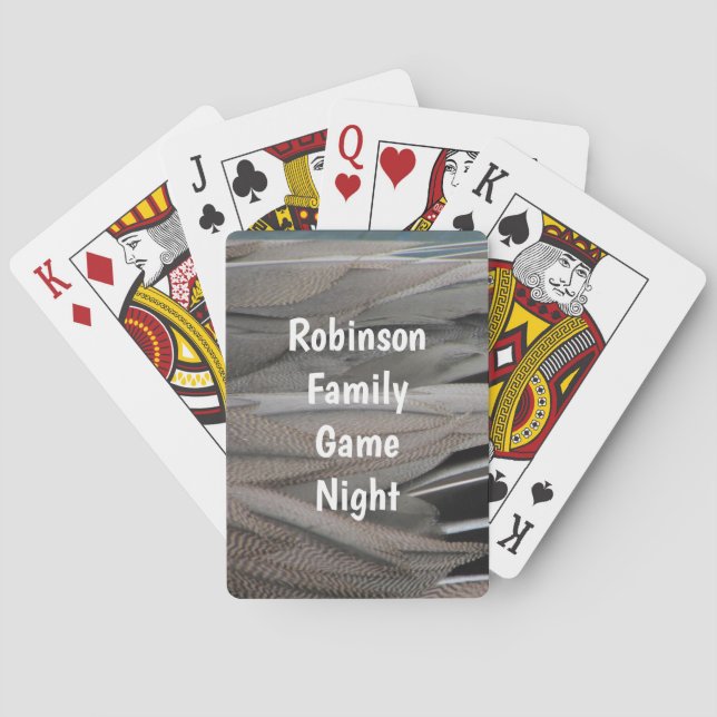 Jeu De Cartes Plumes de canard Photo moderne Black Grey Nature (dos)