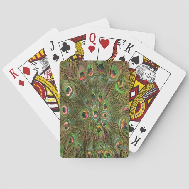 Jeu De Cartes Plumes de paon vert Fond (dos)