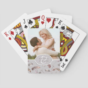 Jeu De Cartes Plumes vintages et motifs floraux - Photo Mariage