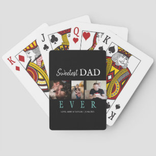 JEU DE CARTES PLUS DOUCE PAPA JAMAIS PERSONNALISÉ 3 PHOTOS
