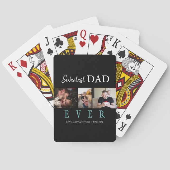 JEU DE CARTES PLUS DOUCE PAPA JAMAIS PERSONNALISÉ 3 PHOTOS (dos)