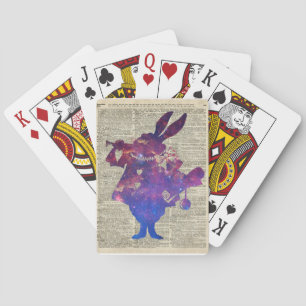 Jeu De Cartes Pochoir pourpre de lapin de héraut au-dessus de
