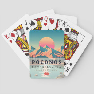 Jeu De Cartes Pocono Mountains Pennsylvanie Souvenirs Vintages