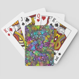 Jeu De Cartes Points colorés Spirales Peinture à la main 1