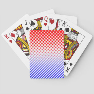 Jeu De Cartes Points et bandes rouges et bleus