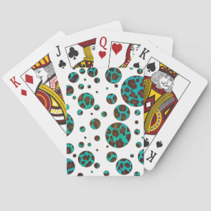 Jeu De Cartes Points Leopard Brown et Turquoise PrintPolka
