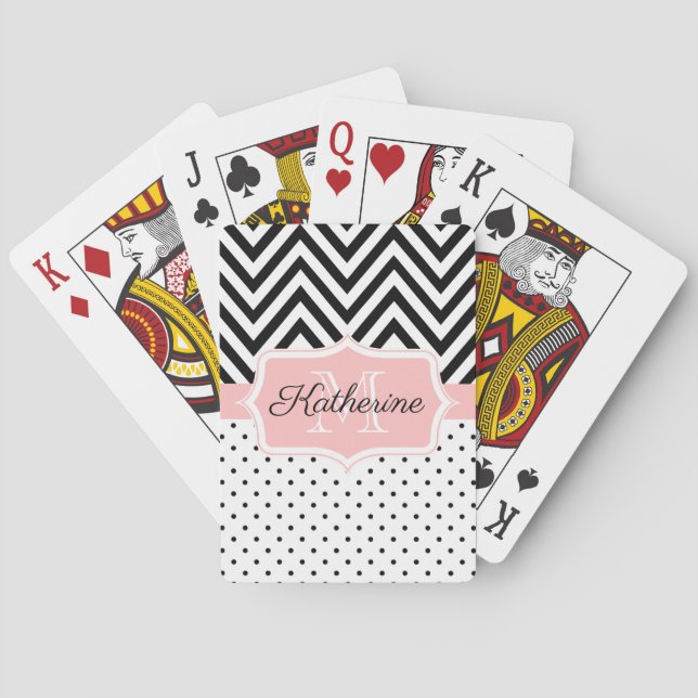 Jeu De Cartes Points mignons et Chevron (dos)