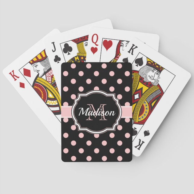 Jeu De Cartes Points noirs et roses (dos)