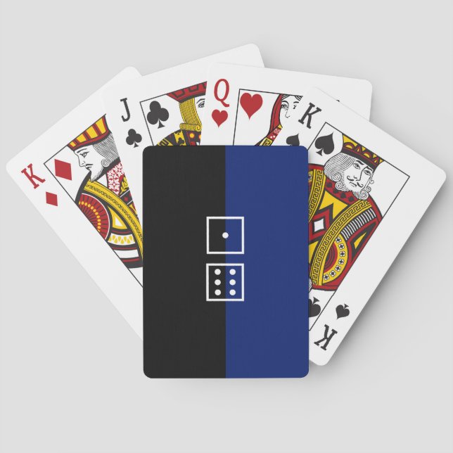 Jeu De Cartes Pois de dés motif bleu /noir (dos)