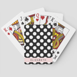 Jeu De Cartes Pois noirs et blancs, pointillés, Votre nom