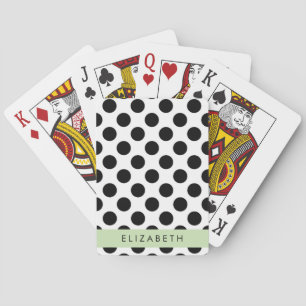 Jeu De Cartes Pois noirs et blancs, pointillés, Votre nom