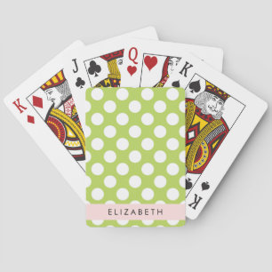 Jeu De Cartes Pois verts, Motif Pointe Polka, Votre Nom