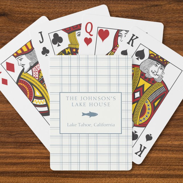 Jeu De Cartes Poisson Bleu de la Maison de Lac Plaid Classable (Créateur téléchargé)
