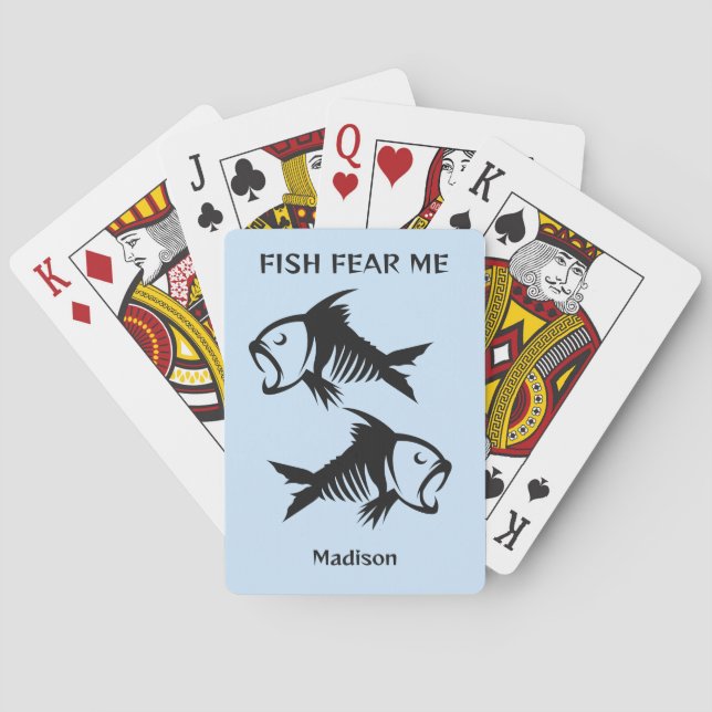 Jeu De Cartes Poisson de nom et de texte personnalisés (dos)