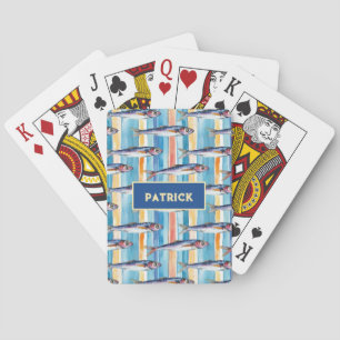 Jeu De Cartes Poisson de sardine Motif rayé Poisson d'eau salée