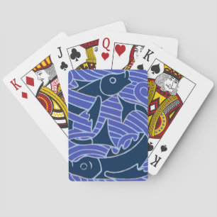Jeu De Cartes Poisson Gras Baignade Océan Bleu Pêche
