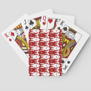 Jeu De Cartes Poisson moderne du milieu du siècle, rouge foncé e