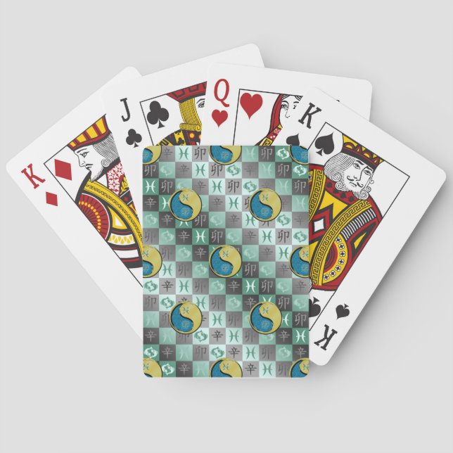 Jeu De Cartes Poissons & Lapin Métal (dos)