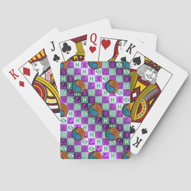 Jeu De Cartes Poissons & Sanglier de Bois (dos)