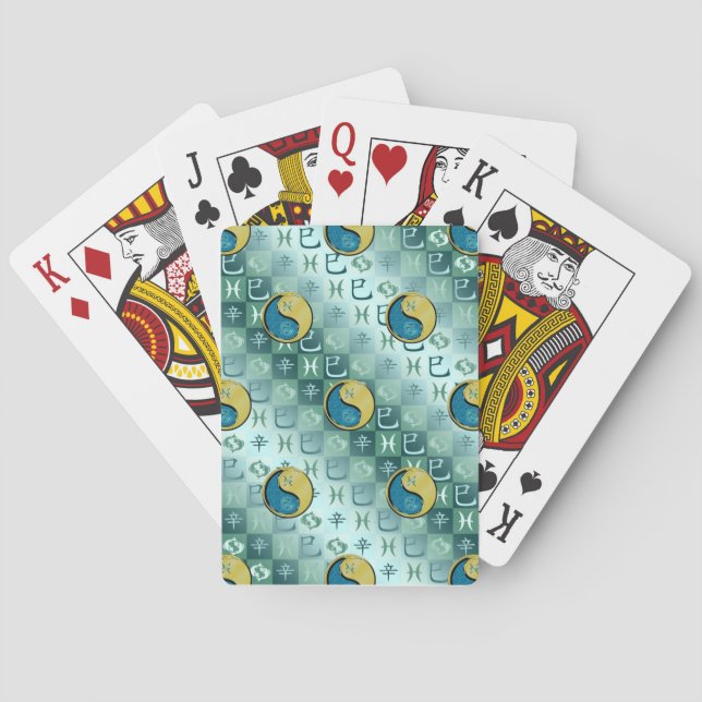 Jeu De Cartes Poissons & Serpent Métal (dos)
