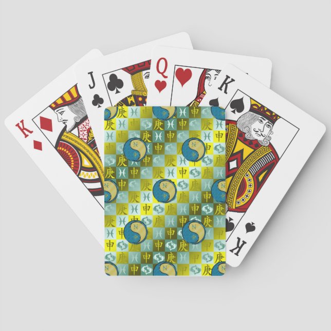Jeu De Cartes Poissons & Singe de métal (dos)