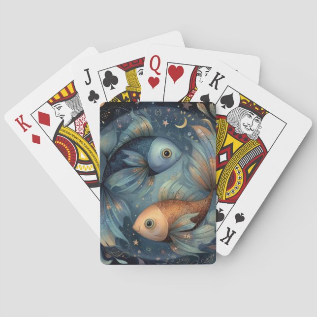 Jeu De Cartes Poissons Zodiaque Astrologie Céleste Anniversaire (dos)