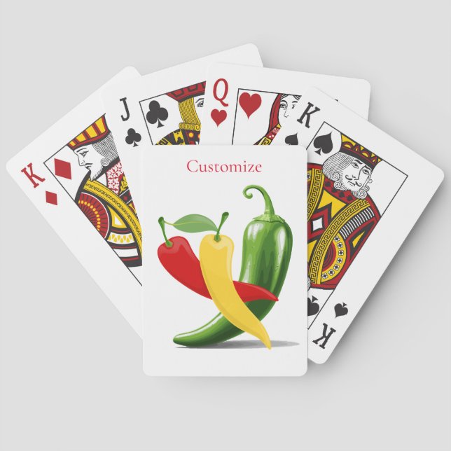 Jeu De Cartes Poivrons verts rouges chili Thunder_Cove (dos)