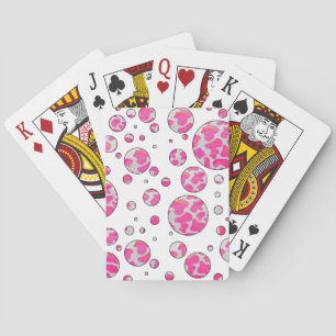 Jeu De Cartes Poka Dot Vache rose et blanc