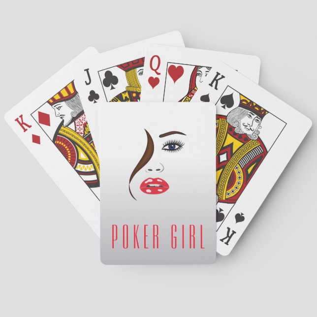 Jeu De Cartes Poker Girl Stylish Custom (dos)