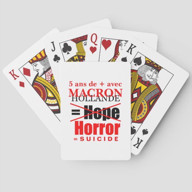 Jeu De Cartes Poker Hollande et Macron c'est l'Horreur cartes (dos)