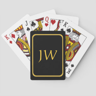 Jeu De Cartes Poker Monogramme Noir & Or