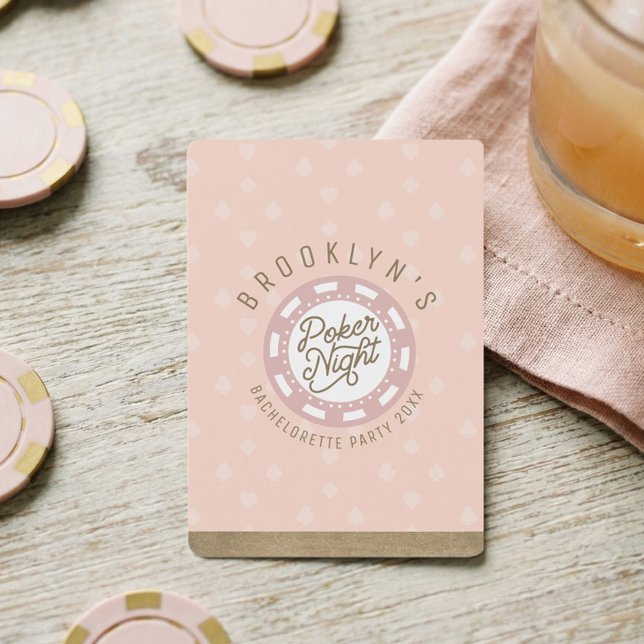 Jeu De Cartes Poker Night Bachelorette Party Blush Pink & Gold (Bachelorette Party Fun Personalized Poker Night Poker Cards)