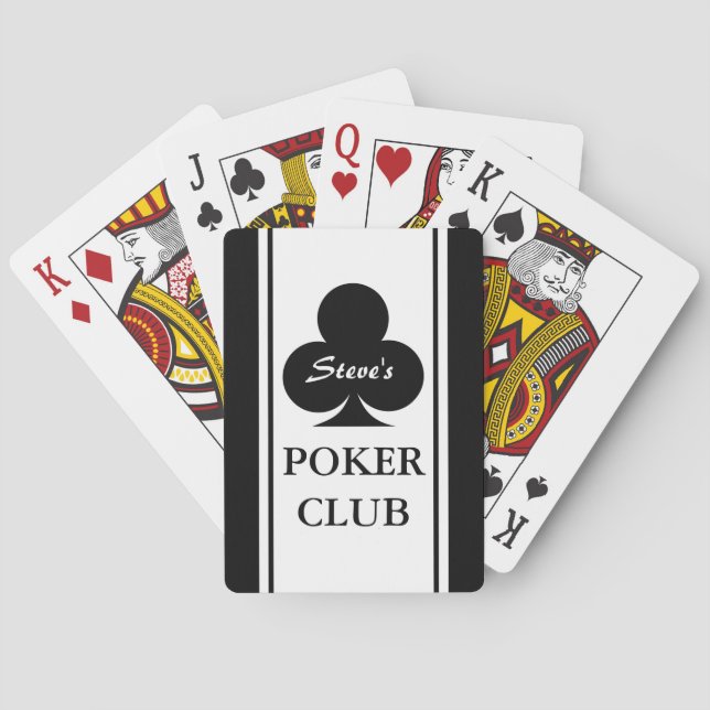 Jeu De Cartes Poker sur mesure jouant aux cartes avec des clubs  (dos)
