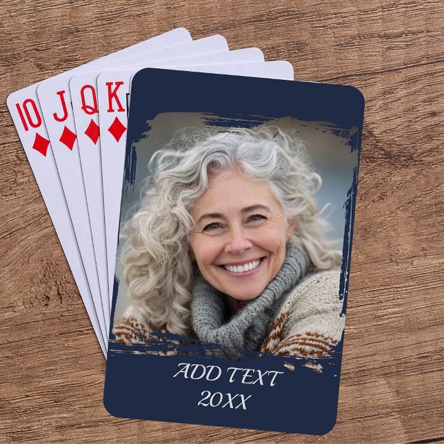 Jeu De Cartes Poker sur mesure photo complète — Navy (Créateur téléchargé)