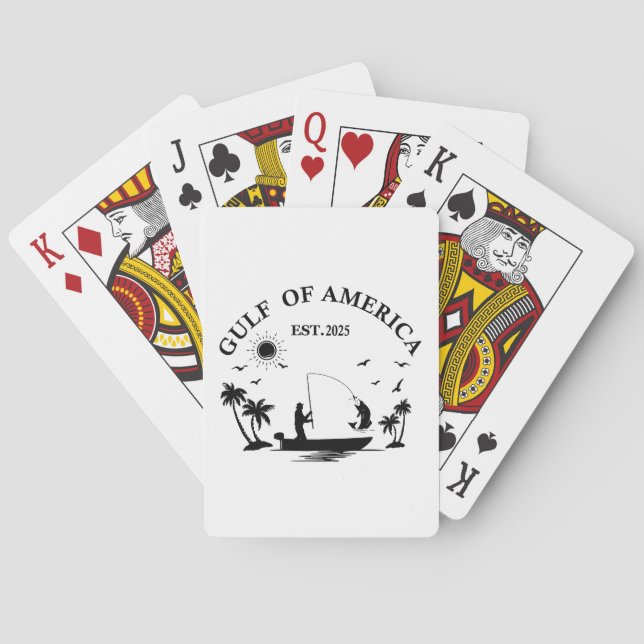 Jeu De Cartes Pôle de pêche du golfe d'Amérique patriotique amér (dos)