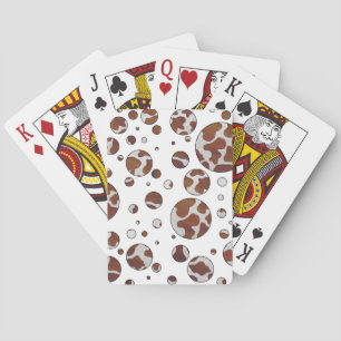 Jeu De Cartes Polka Dot Vache Brown et blanche