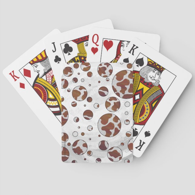 Jeu De Cartes Polka Dot Vache Brown et blanche (dos)