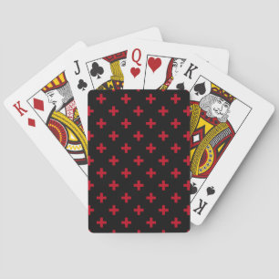Jeu De Cartes Polka rouge croise sur noir