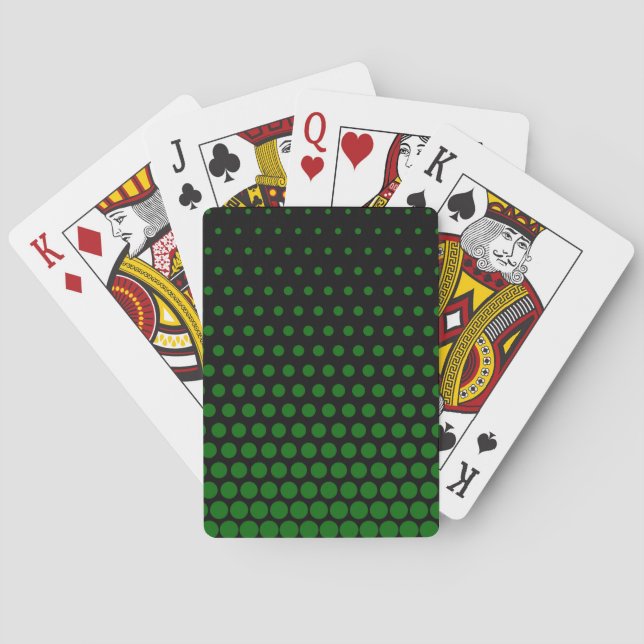 Jeu De Cartes Polka vert point noir moderne (dos)