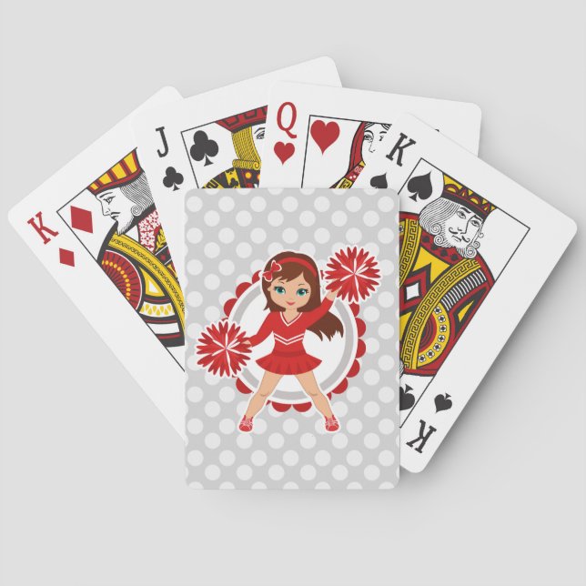 Jeu De Cartes Pom-pom girl - Jolie Brunette Rouge (dos)