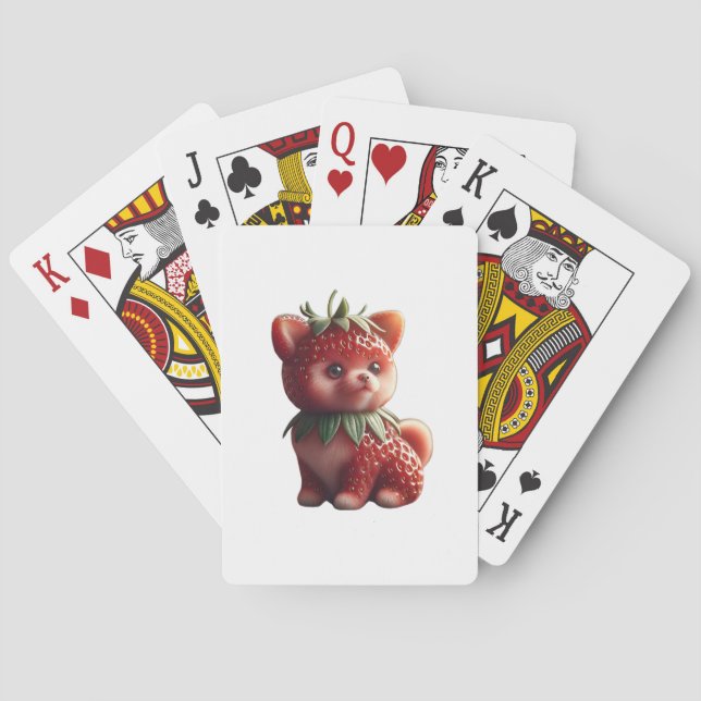 Jeu De Cartes Pomeranian aux fraises (dos)