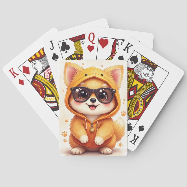 Jeu De Cartes Pomeranian Mignon Kawaii Drôle (dos)