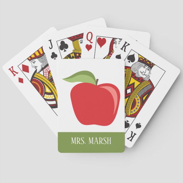 Jeu De Cartes Pomme de professeur personnalisée avec Apple moder (dos)