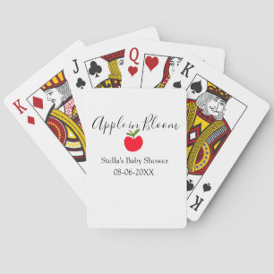 Jeu De Cartes Pomme en fleurs Baby Shower pomme rouge nom date