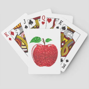 Jeu De Cartes Pomme Faux Parties scintillant rouge