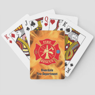 Jeu De Cartes Pompier Croix Maltese Secourt feu flamme