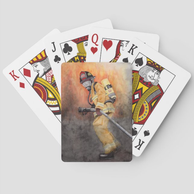 Jeu De Cartes Pompier jouer cartes Poker cadeau pour papa (dos)