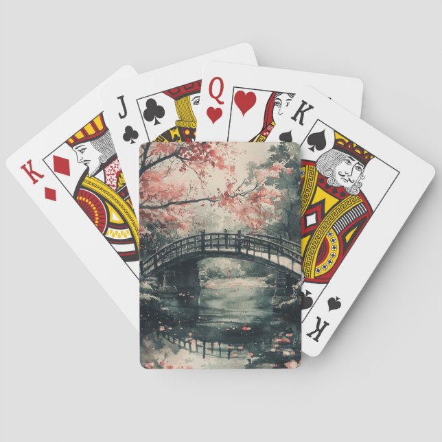 Jeu De Cartes Pont Cherry Blossom Sumi-E Paysage (dos)