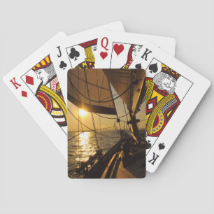 Jeu De Cartes Pont de voilier, en direction du soleil couchant