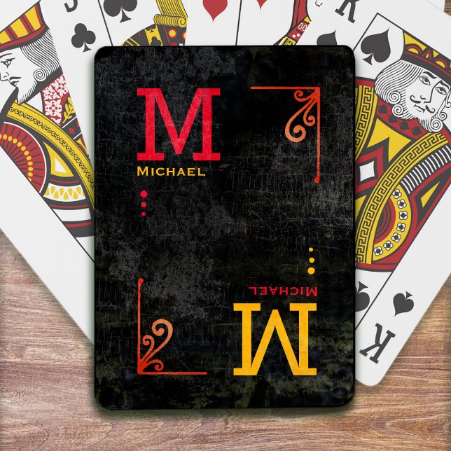 Jeu De Cartes pont monogrammé noir vieilli de (Créateur téléchargé)